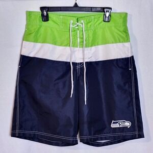 NFL Team Apparel Seattle Seahawks Mens Board Shorts Green Blue White L 58WLG5154